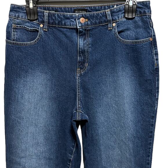 TALBOTS Jeans Womens Size 14P Blue High Waist Relaxed Fit Huron Wash - Picture 3 of 6
